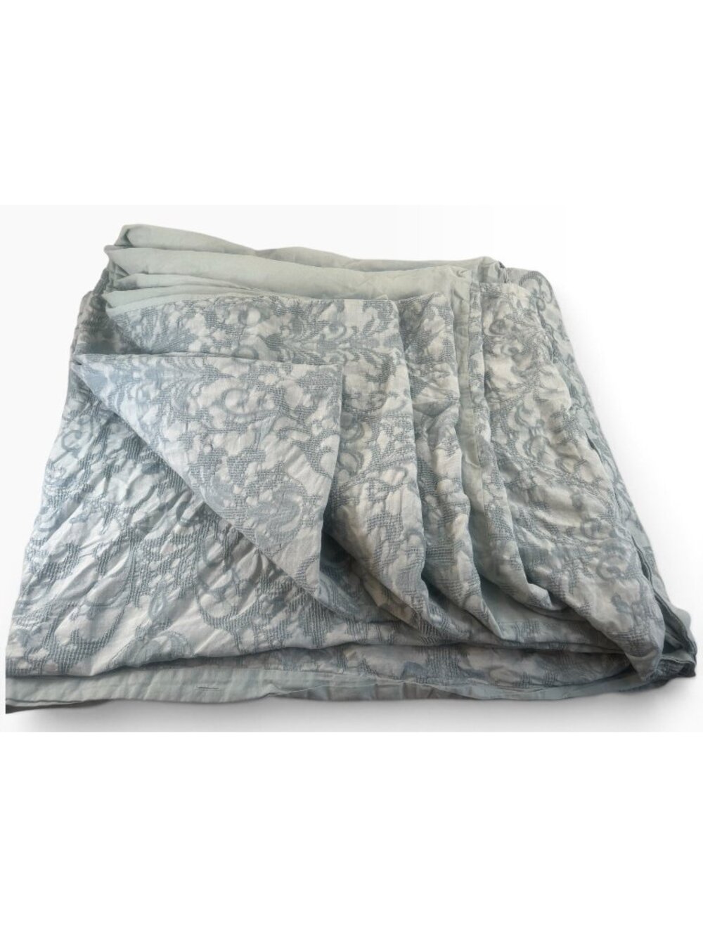 Nicole Miller Artelier Seafoam Blue Queen Damask Print Duvet Cover